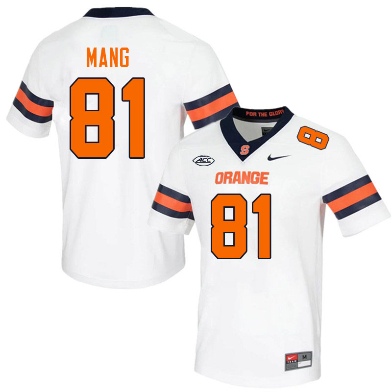 Men-Youth #81 Maximilian Mang Syracuse Orange 2023 College Football Jerseys Stitched-White